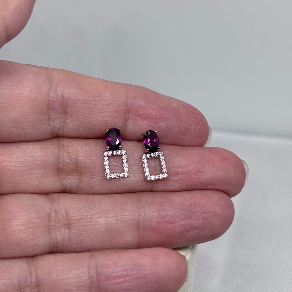 Sterling Silver Purple Garnet earrings